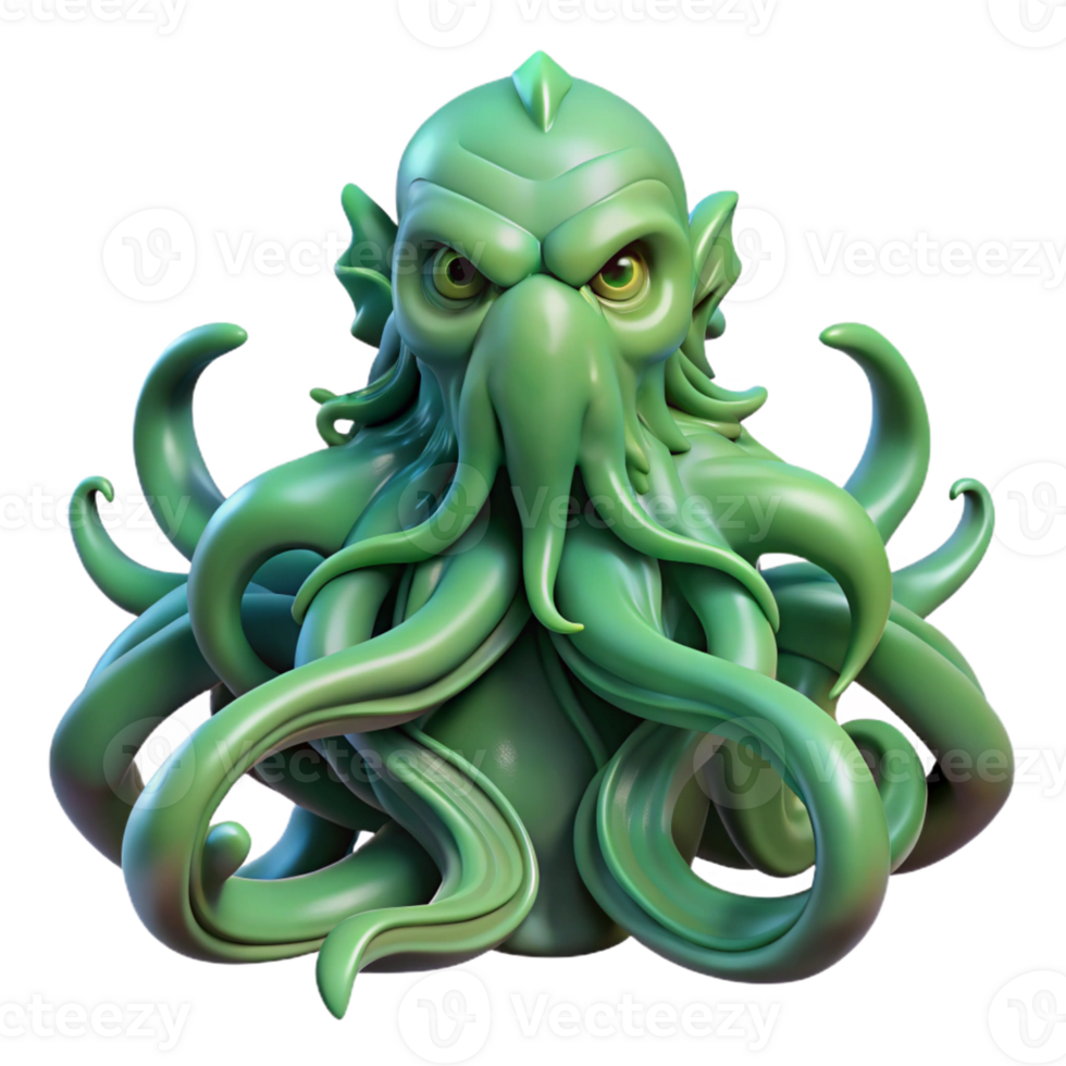 elegant minimalist A Powerful Cthulhu Rising from the Depths high resolution png
