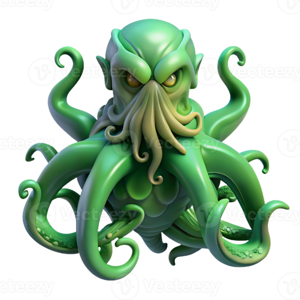 stunning vintage A Powerful Cthulhu Rising from the Depths authentic png