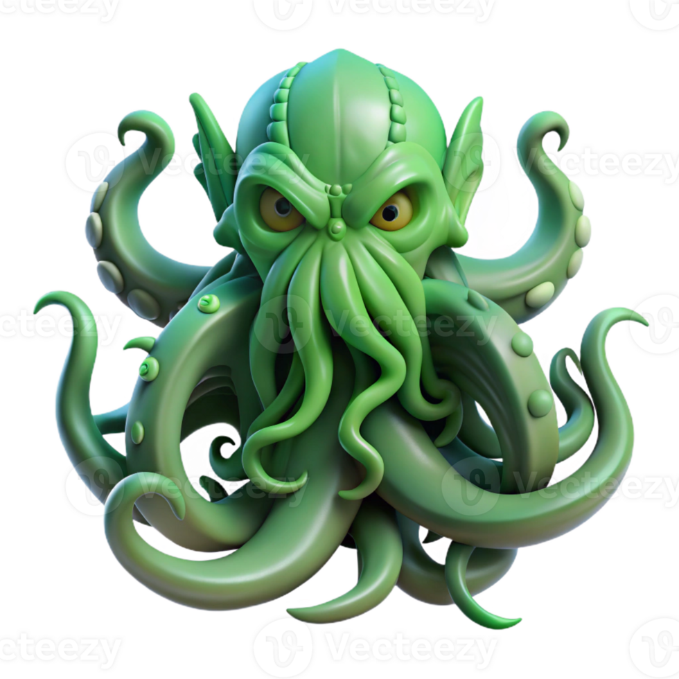 beautiful creative A Powerful Cthulhu Rising from the Depths professional png