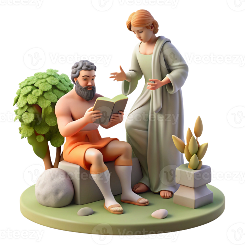 wonderful rustic Chiron's Wisdom Teaching Achilles genuine png