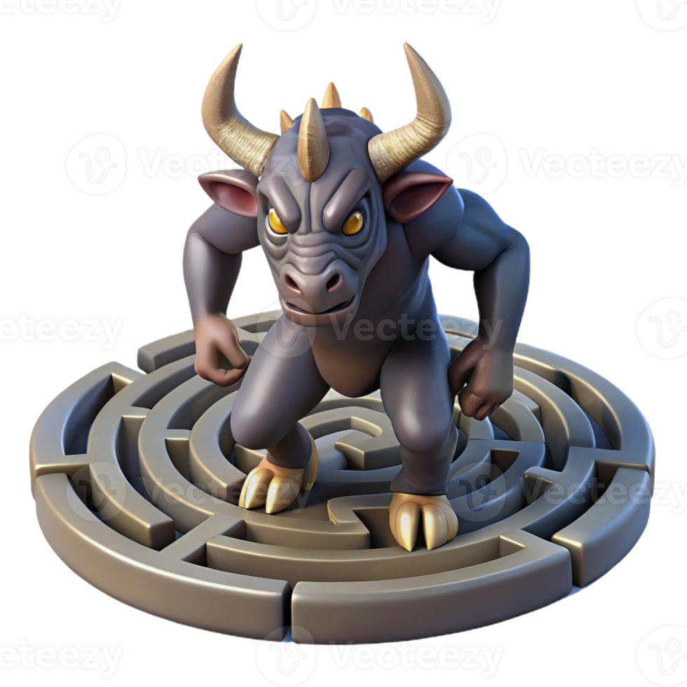 elegant creative Minotaur Trapped in Labyrinth exclusive png