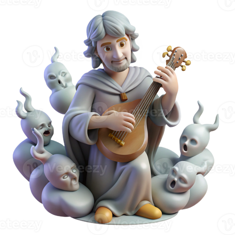 stunning rustic A Mournful Orpheus Playing His Lyre to H 4K png