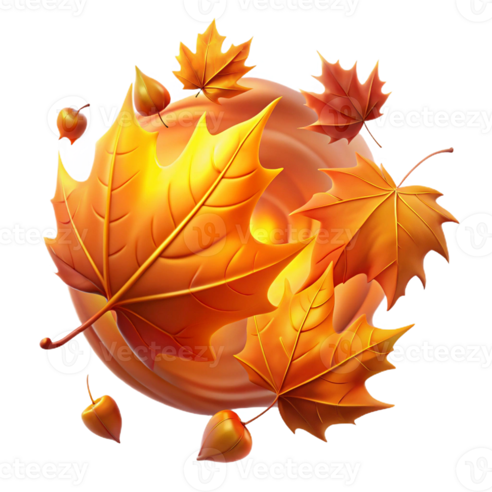 impressive minimalist A Whirlwind of Autumn Leaves Illuminated genuine png