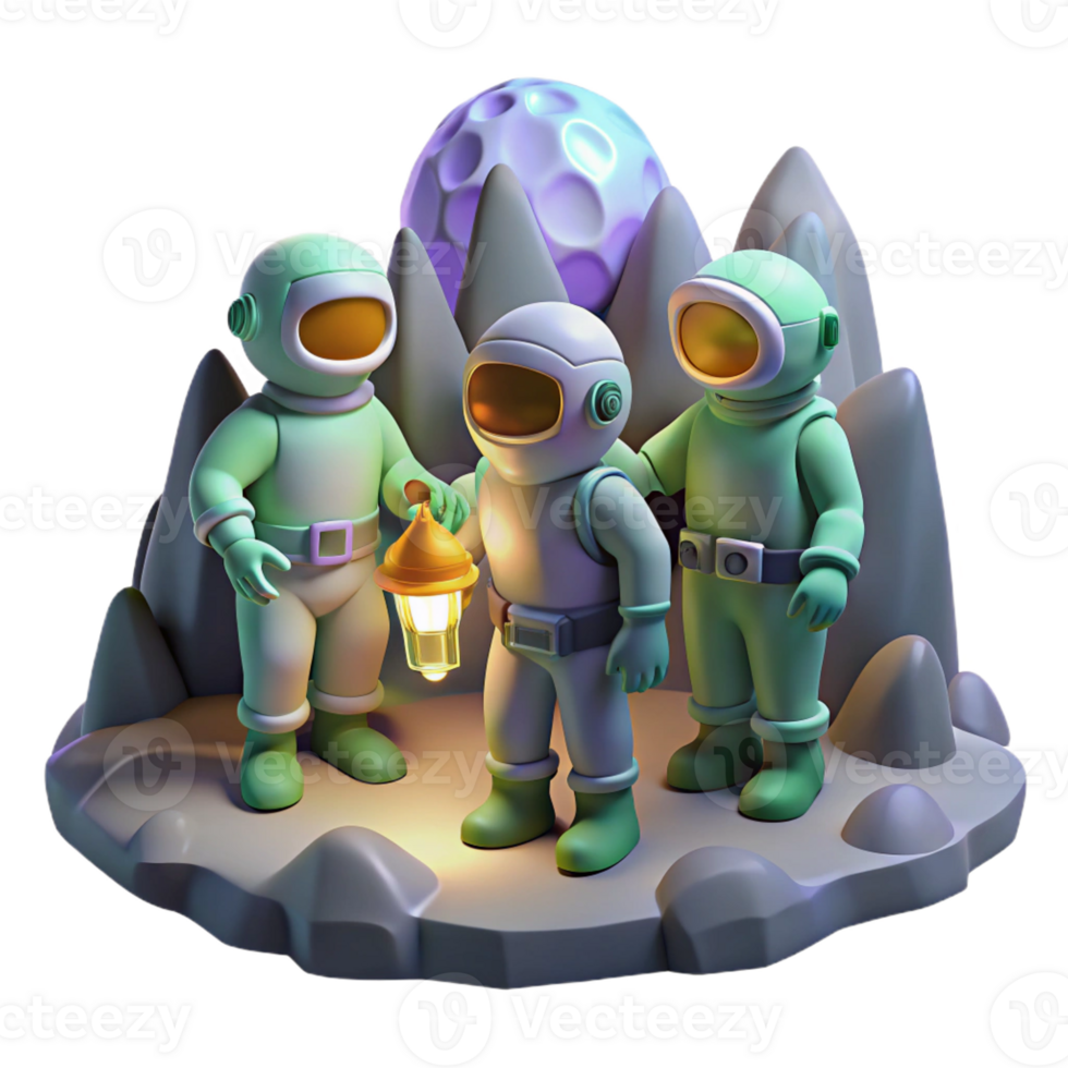 wonderful contemporary A Group of Explorers in Spacesuits Expl authentic png