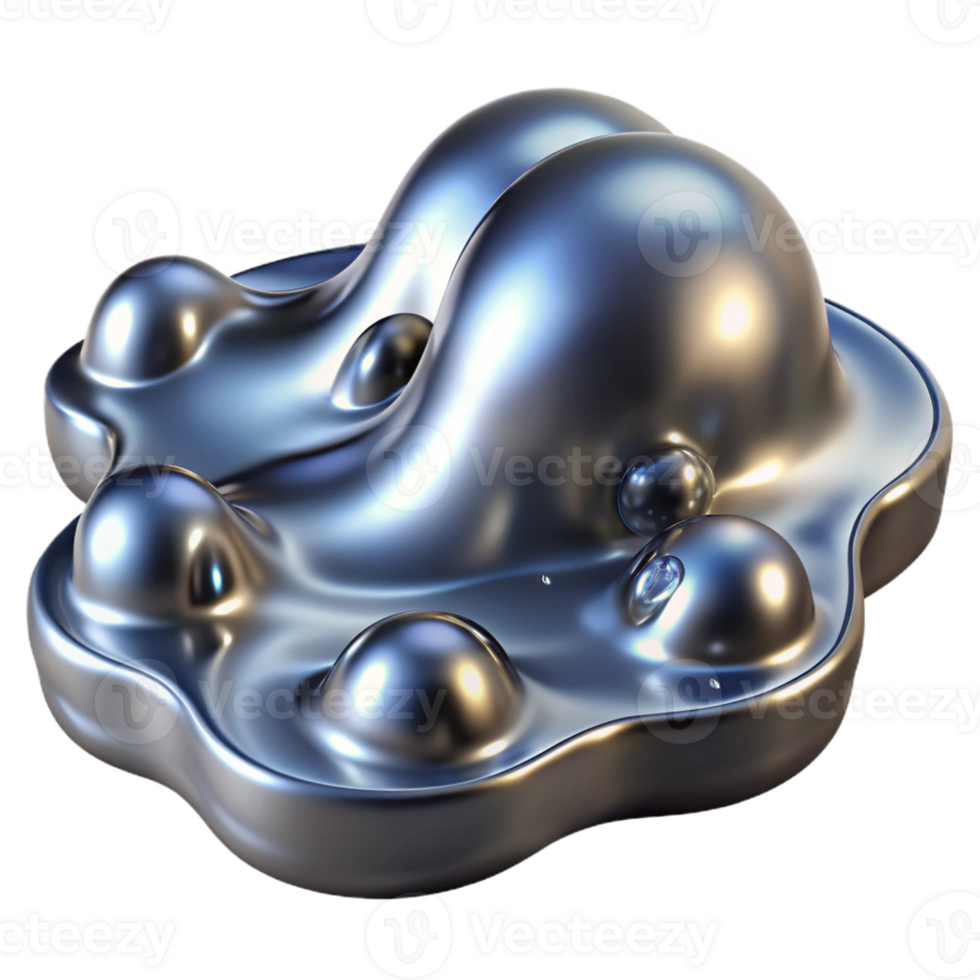 serene contemporary Liquid Mercury River Reflection professional png
