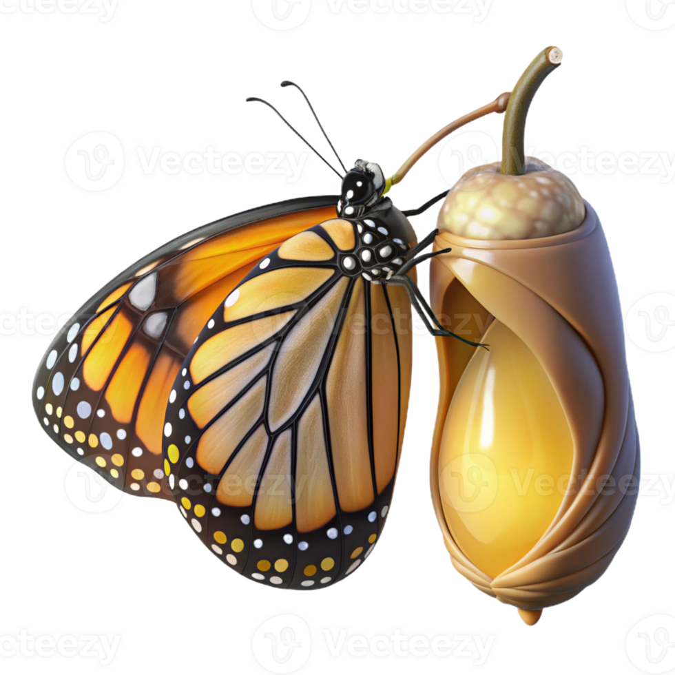 extraordinary traditional A Close Up of a Monarch Butterfly Emerg premium png