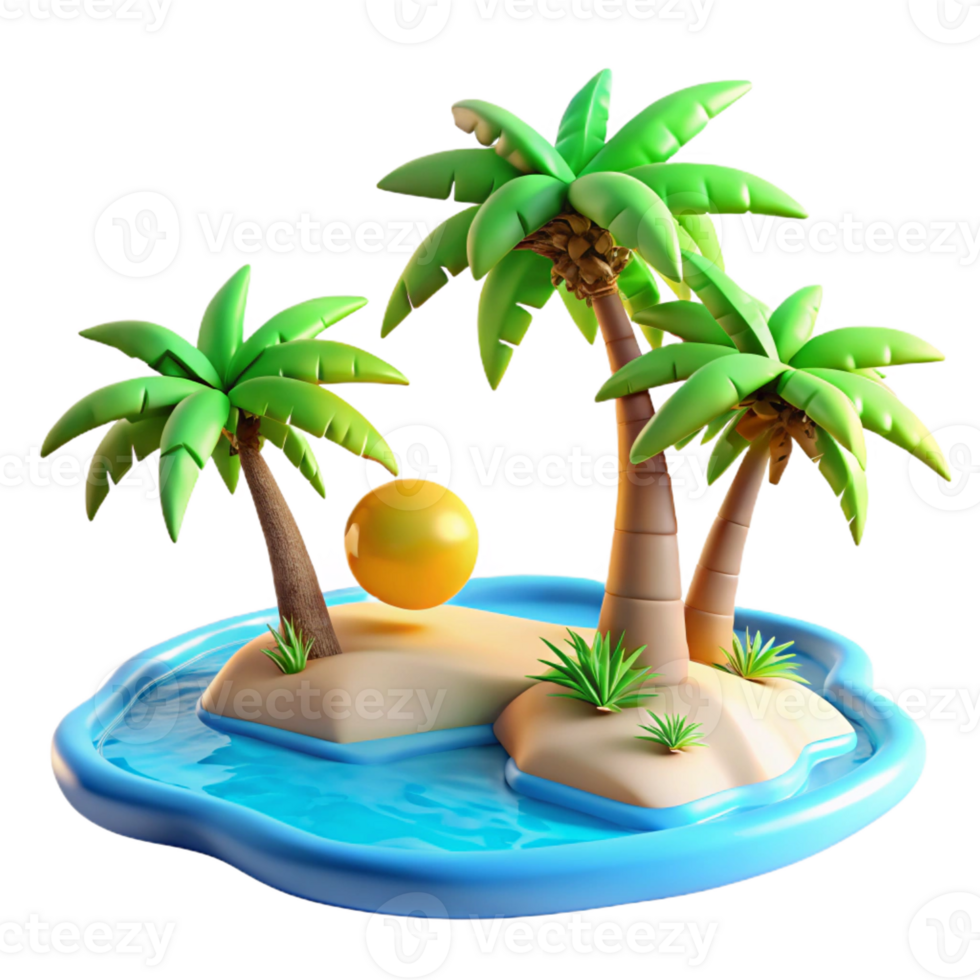 beautiful classic A Tropical Beach with Palm Trees and Tur authentic png