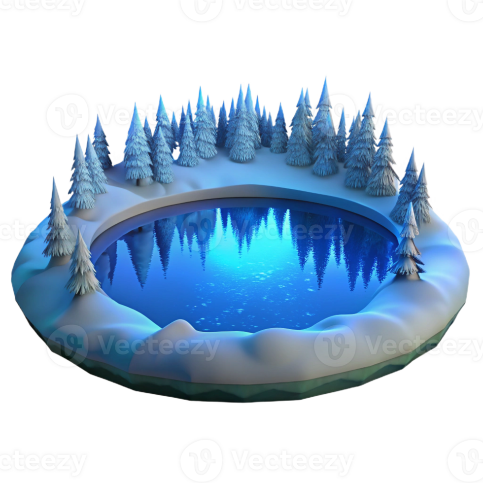 dramatic contemporary A Frozen Lake Reflecting the Winter Sky exclusive png