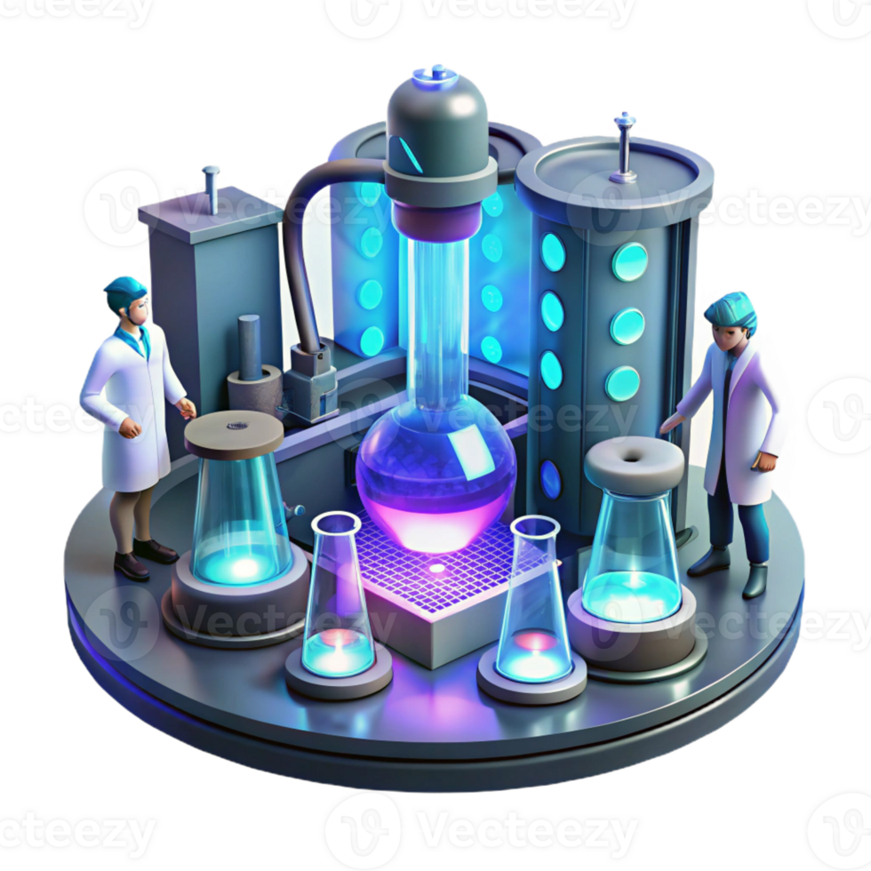 magnificent vintage A Futuristic Laboratory Filled with Glow premium png