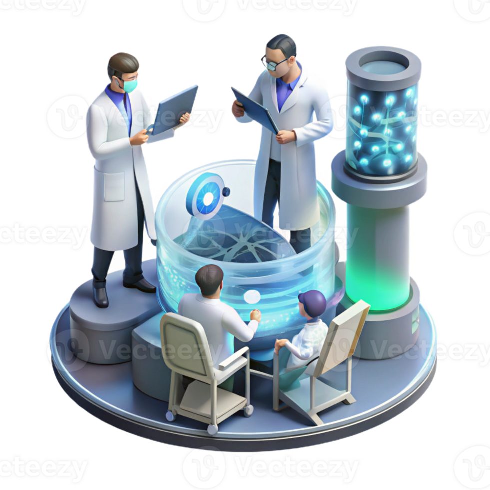 magnificent classic A Group of Scientists Working on a Hologr high resolution png