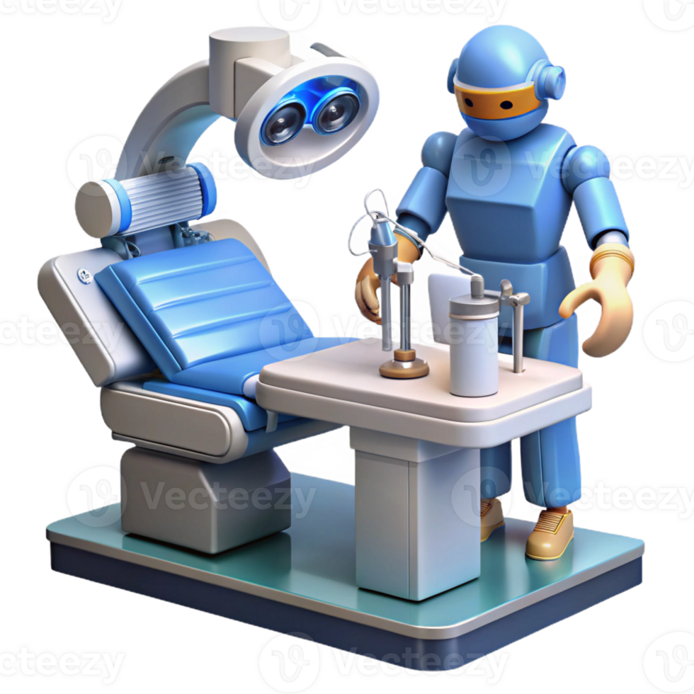 elegant rustic A Robot Surgeon Performing a Complex Oper detailed png