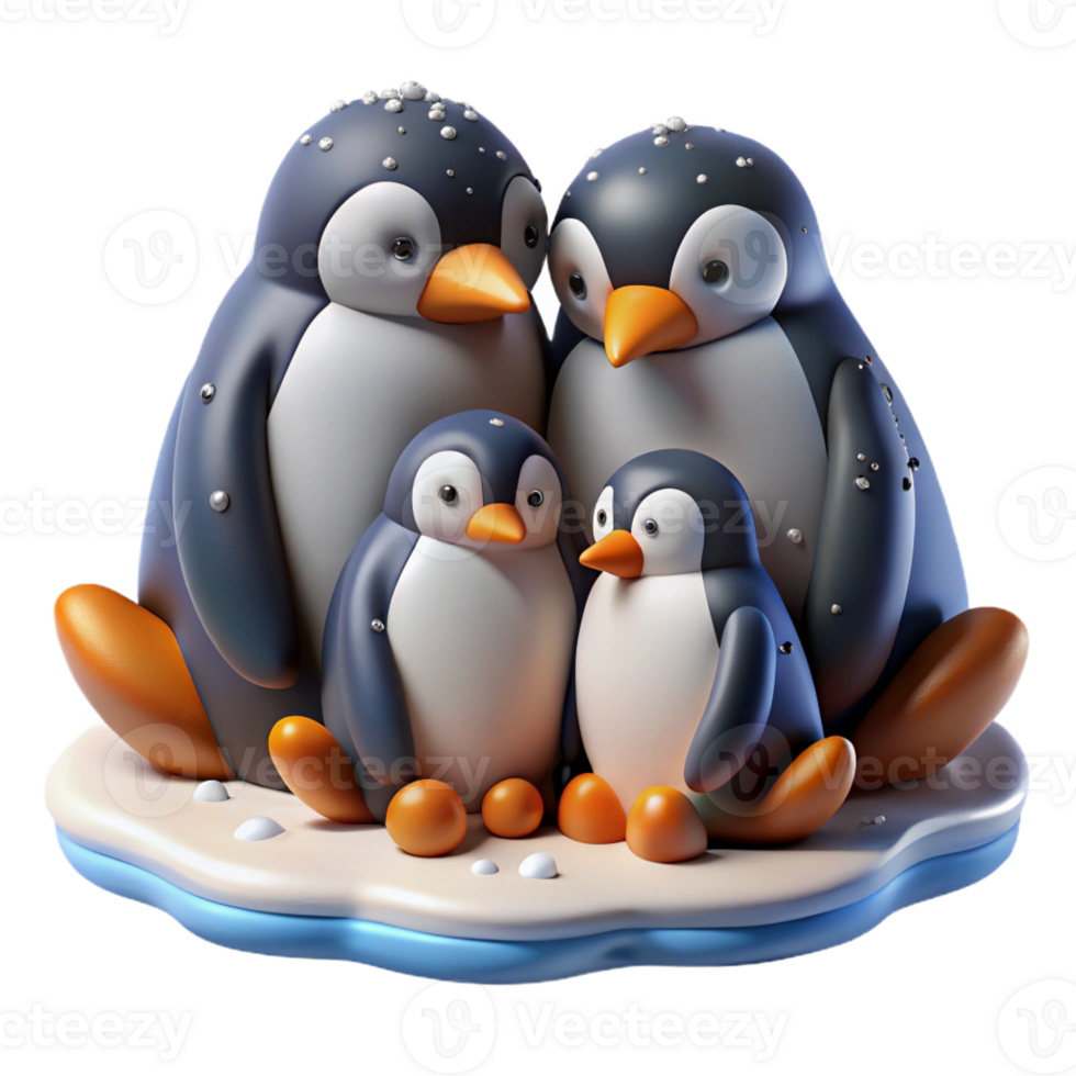 serene traditional A Group of Penguins Huddling Together F professional png