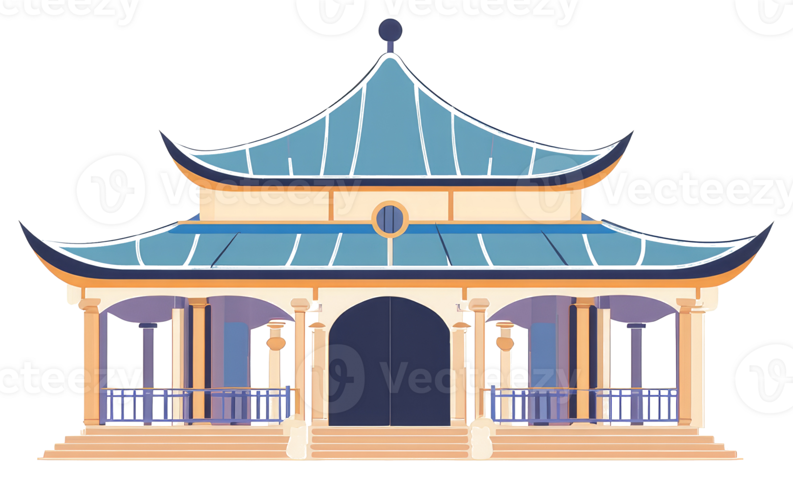 A detailed illustration of a traditional architectural structure depicted png