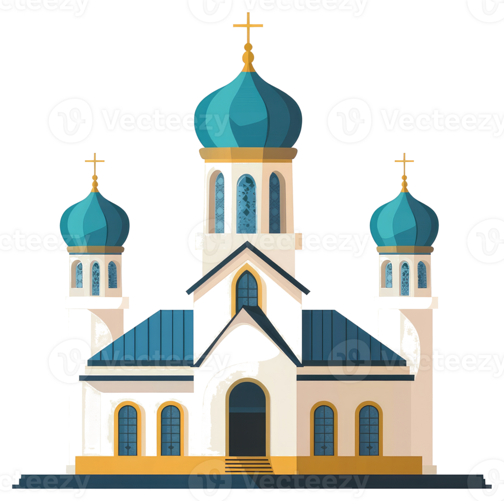 A stylized illustration depicts a religious building with domes png