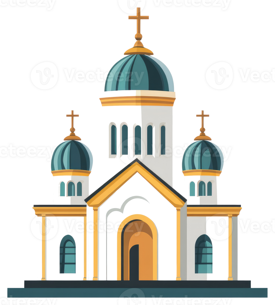A illustration depicting a religious building with crosses on top png