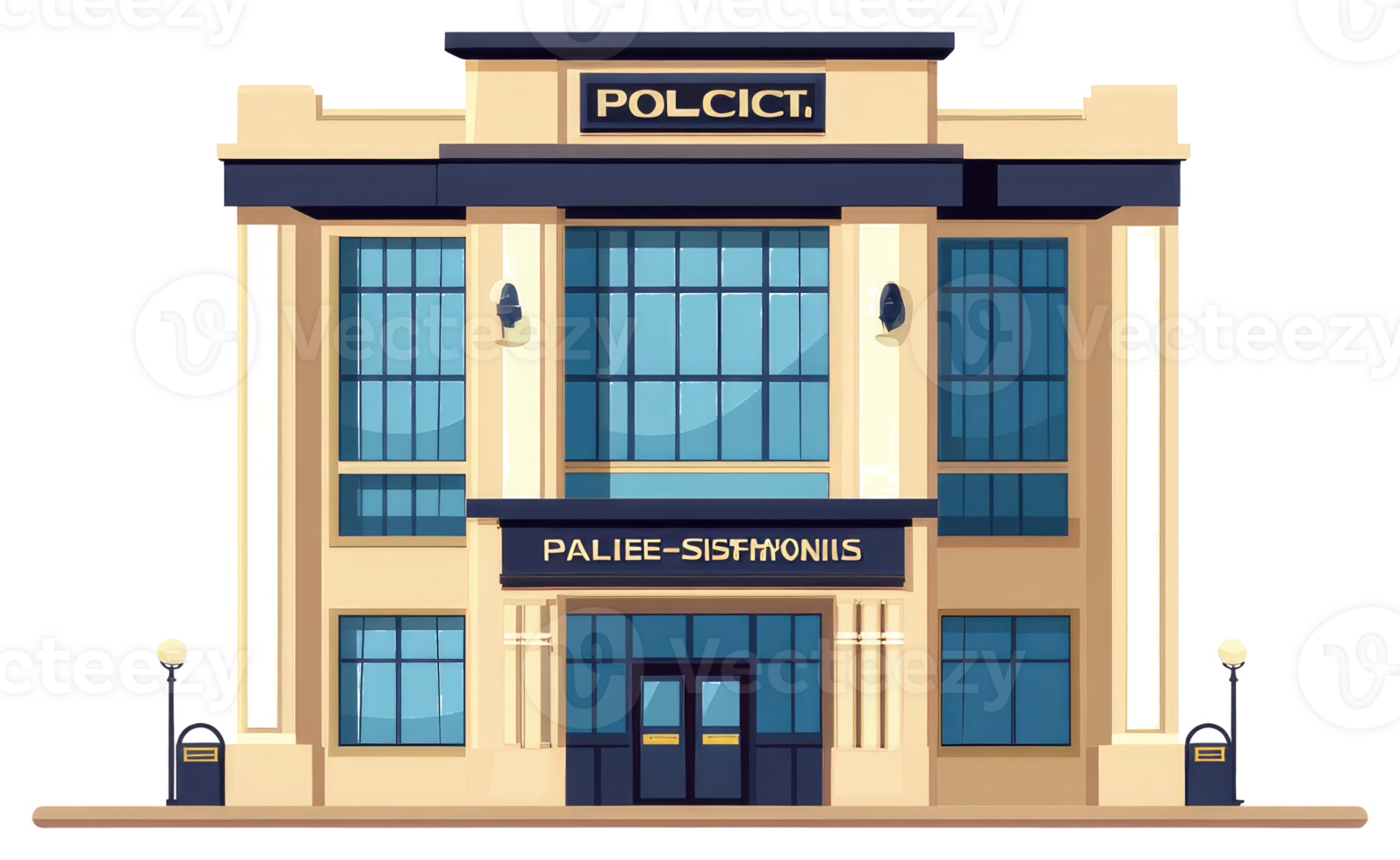 An illustration depicting a two story building with many windows png