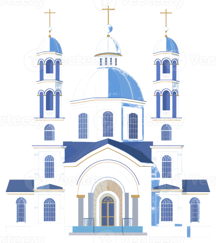 A detailed architectural illustration of a beautiful church building png
