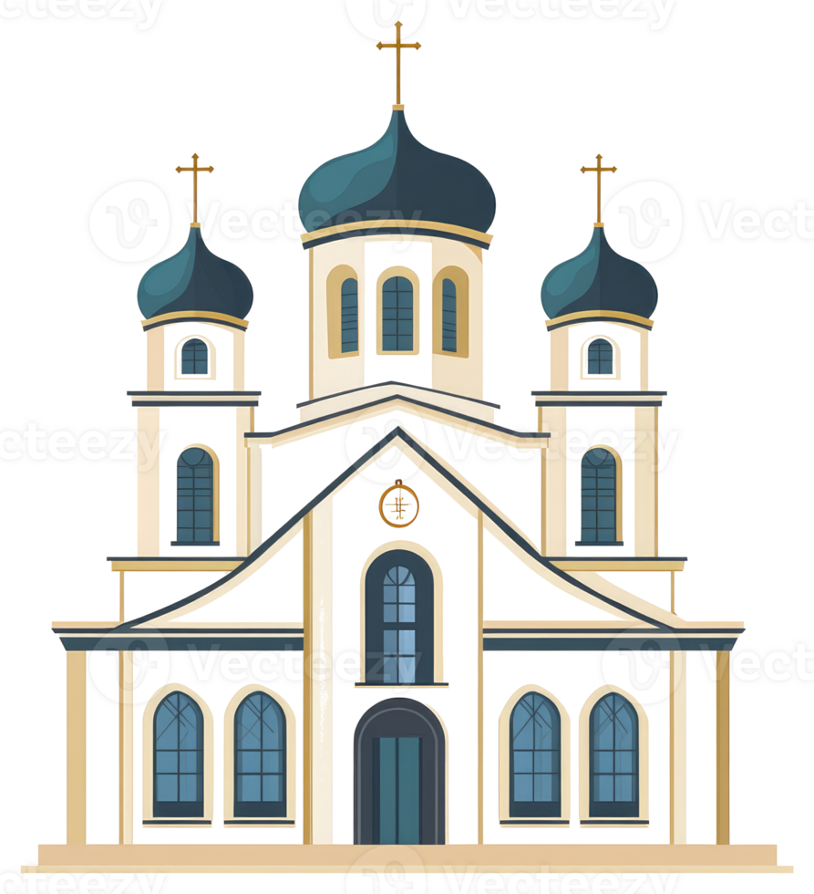 A detailed illustration depicting a beautiful church building structure png