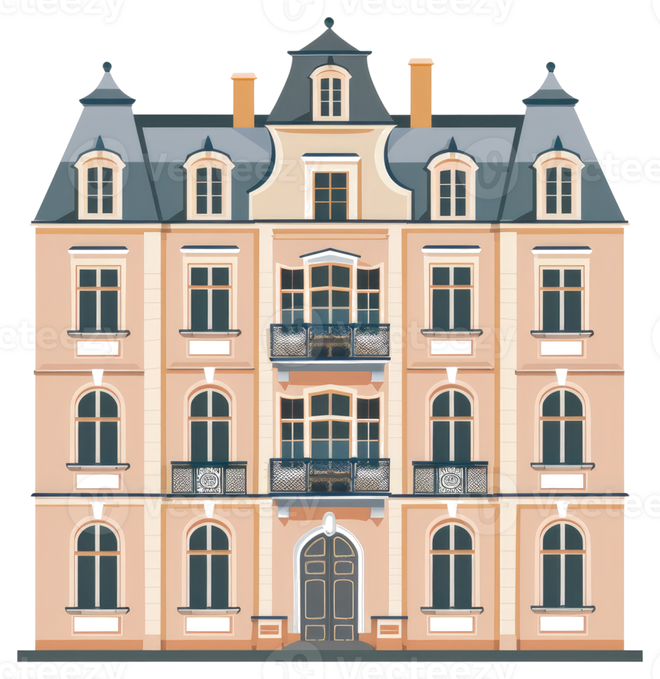 A detailed illustration of a large classical style building png