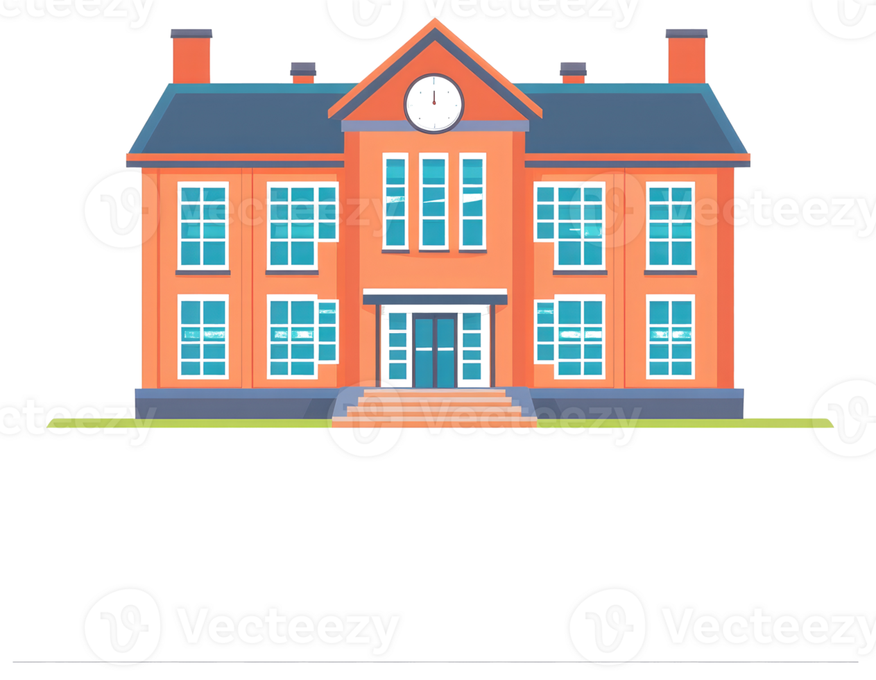An Illustration of a Two Story Public School Building png