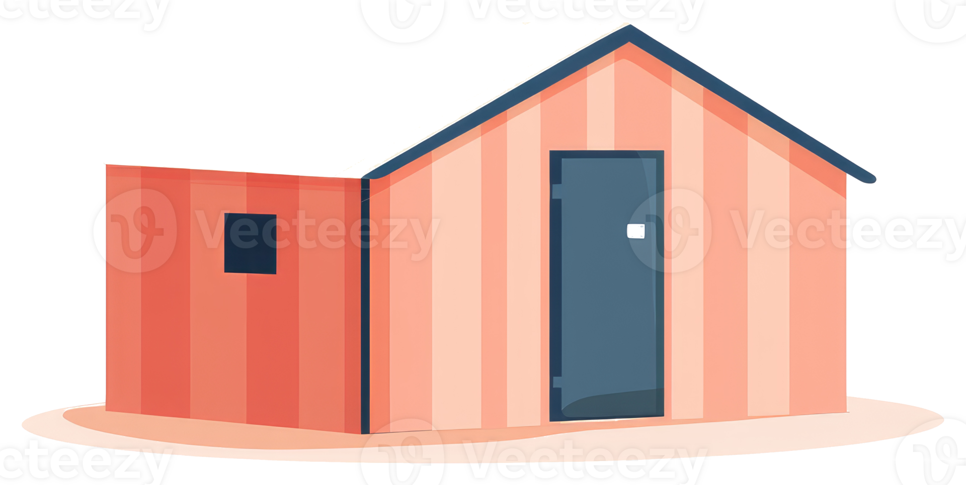 An illustration depicting a small house with a closed door png