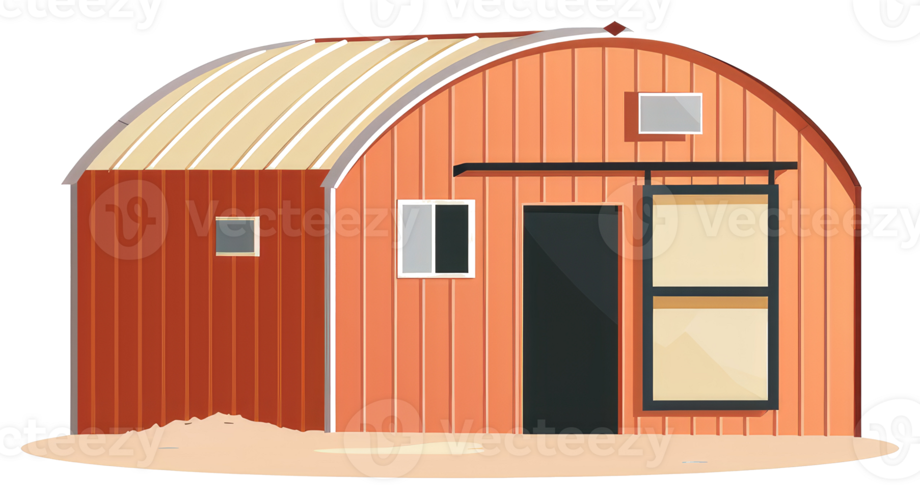 A stylized cartoon illustration of a small rustic building png