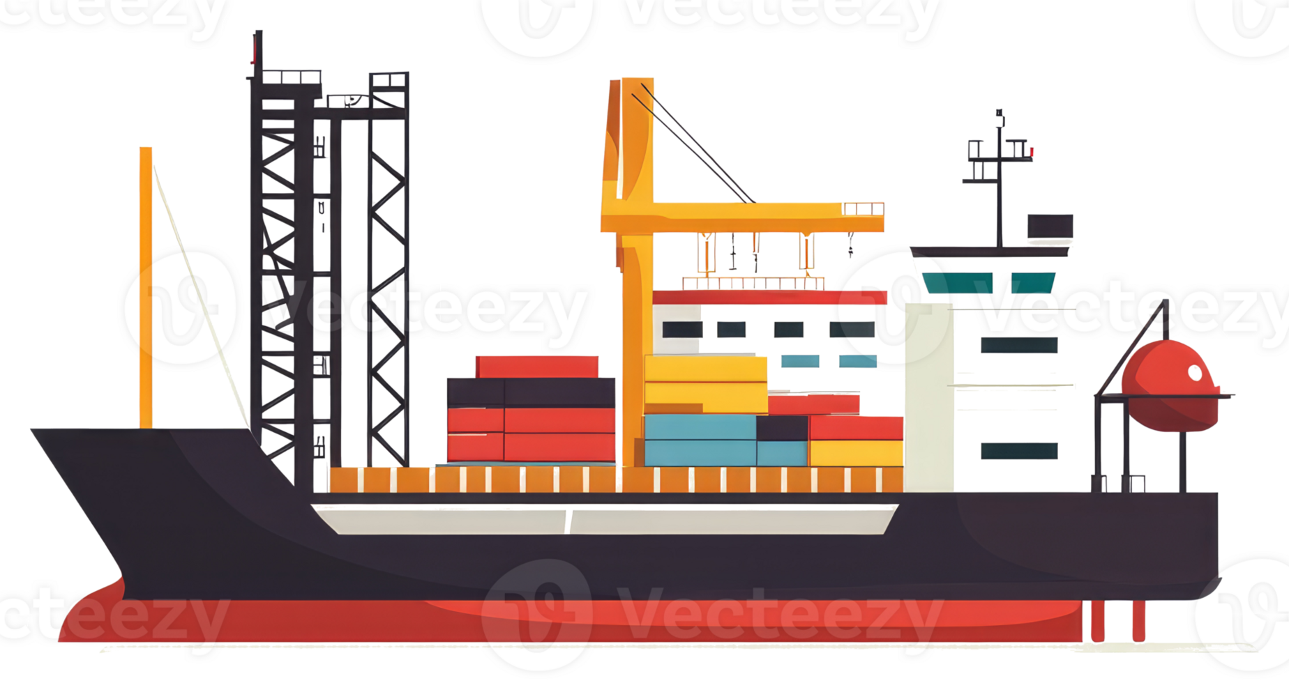 A large container ship transporting goods across international waters png