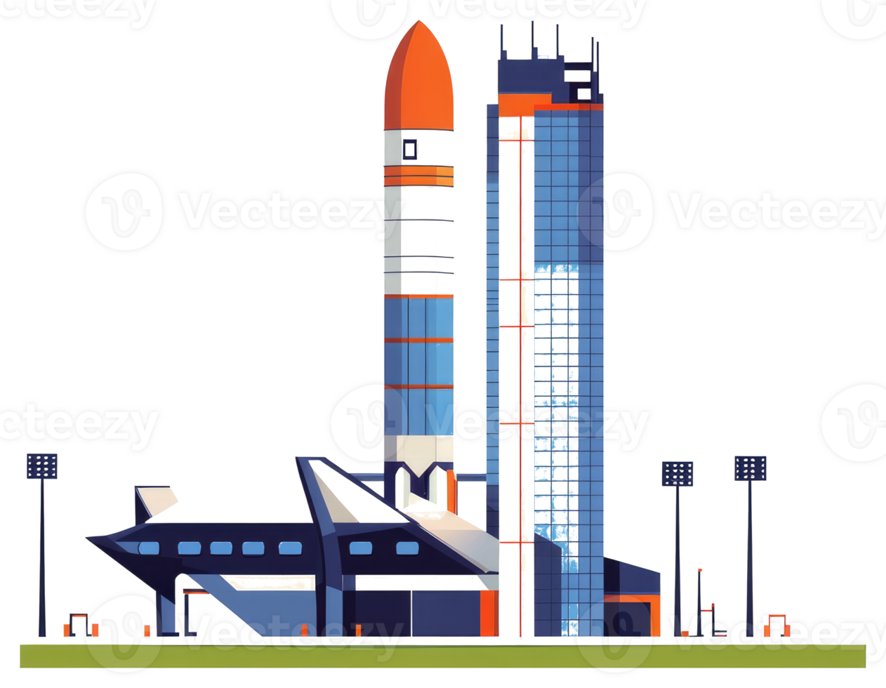 A rocket on a launchpad ready for space exploration activities png