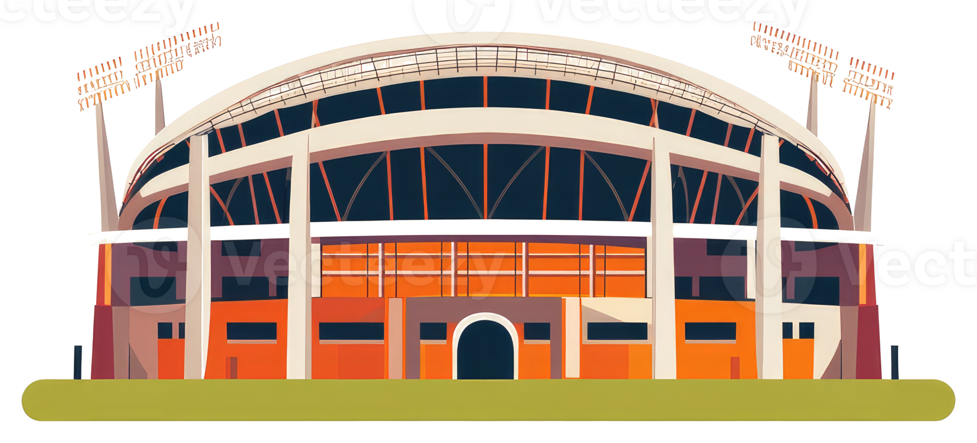 An Illustration Depicting A Large Modern Sports Stadium Building png