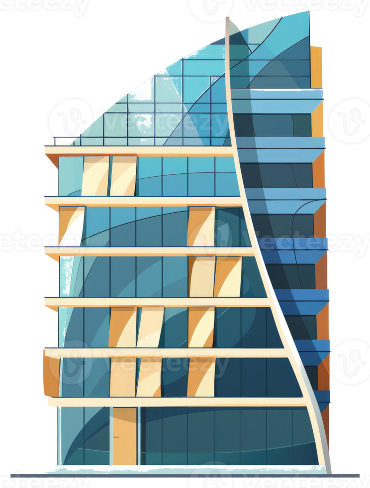 A Modern Architectural Building Design With Unique Glass Panels png