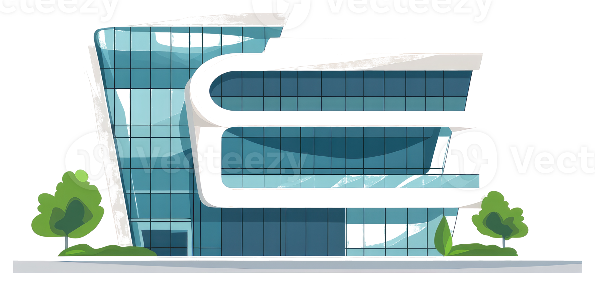 Modern Architecture Depicts a Contemporary Building with Landscaping png
