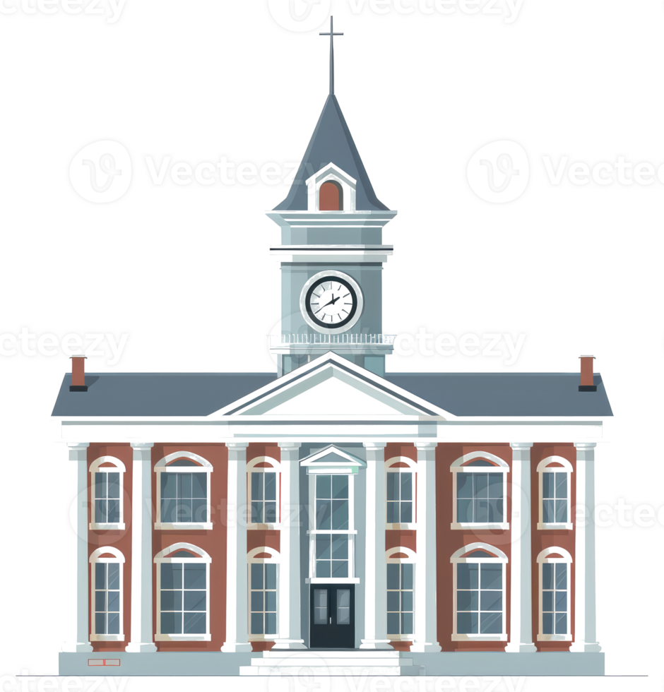 A grand building with a clock tower shows classical architecture png