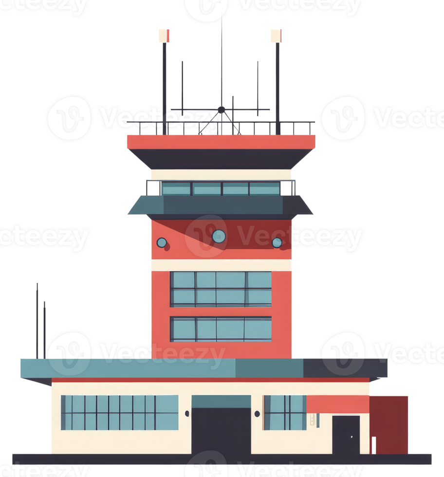 A illustration depicts an air traffic control tower building png