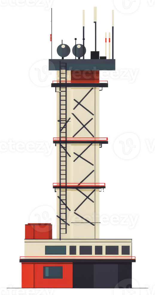 A sticker of a tower with a red roof png