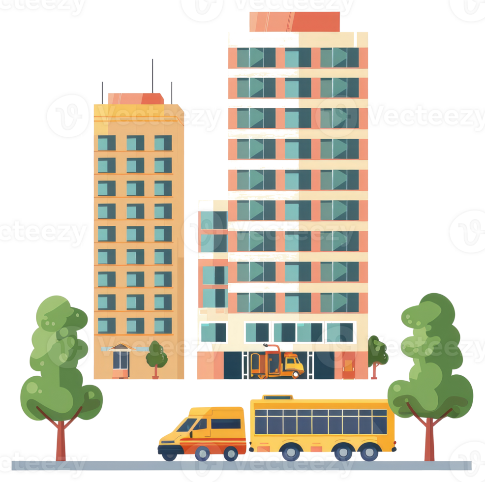 City bus and school bus by klick-art png
