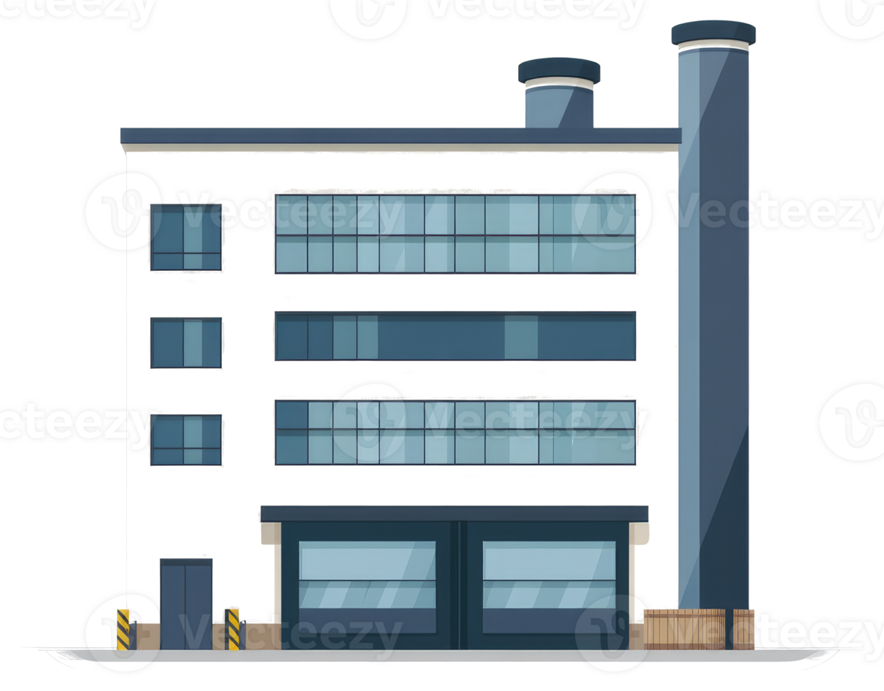 A sticker of a building with a chimney png