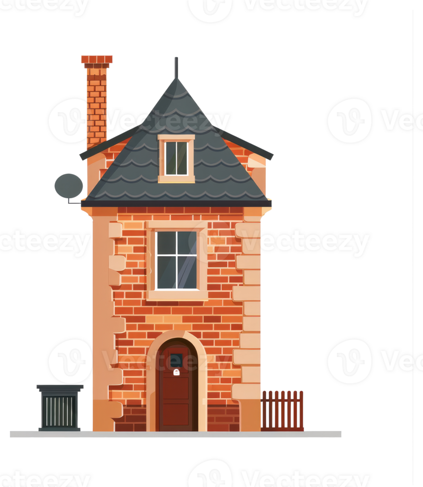 A sticker of a house with a chimney png