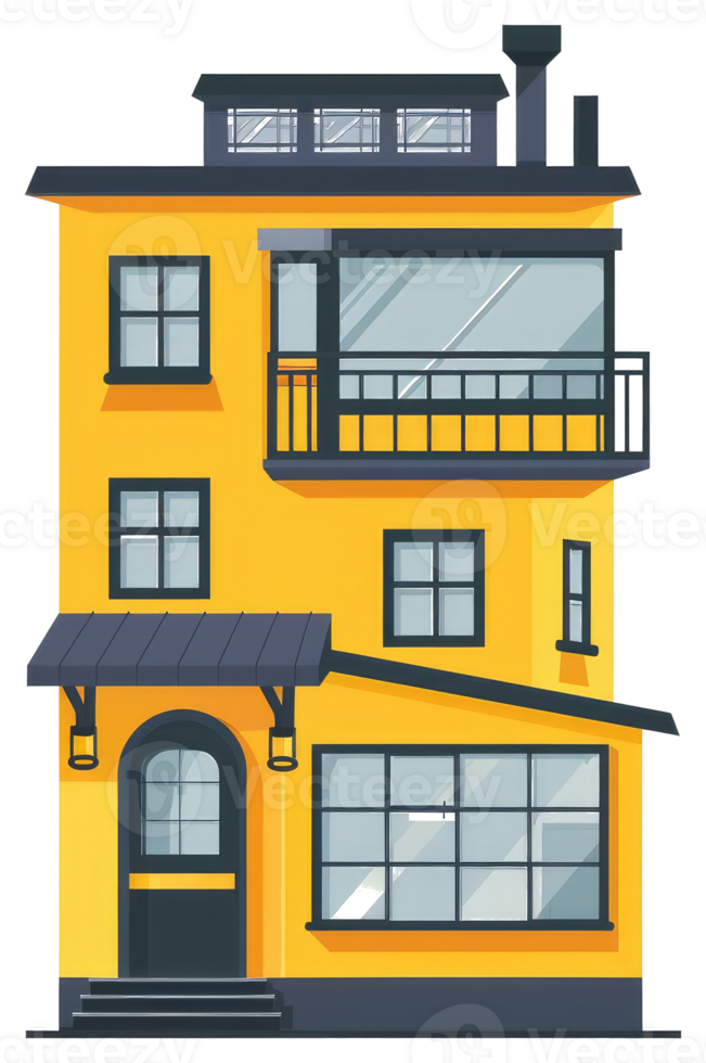 Yellow house sticker by koncept png
