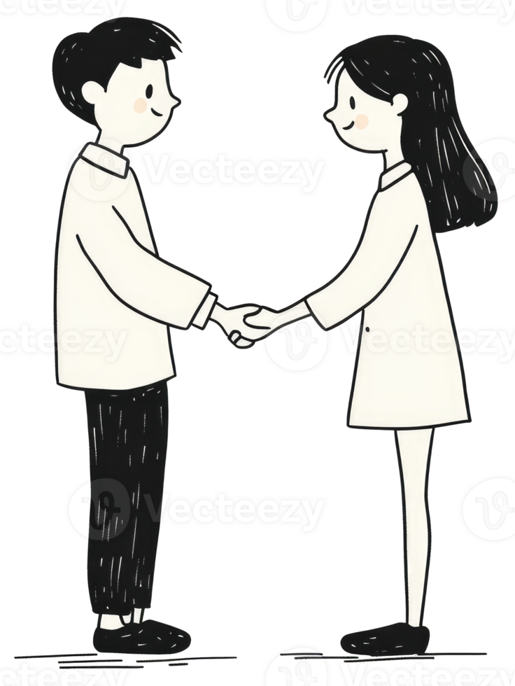 Two people hold hands while looking into each others eyes png
