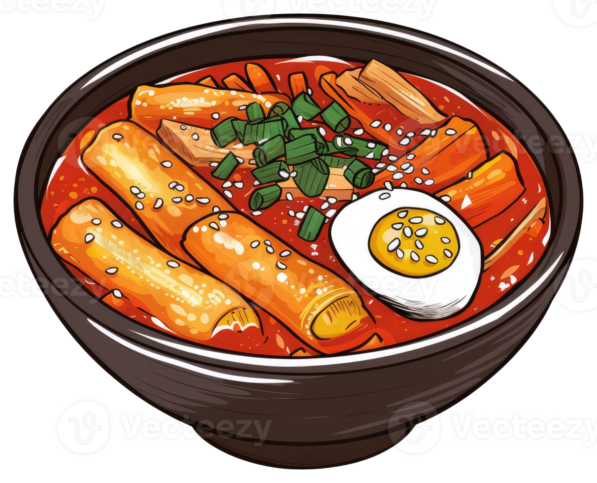 A detailed illustration of a bowl filled with delicious food png
