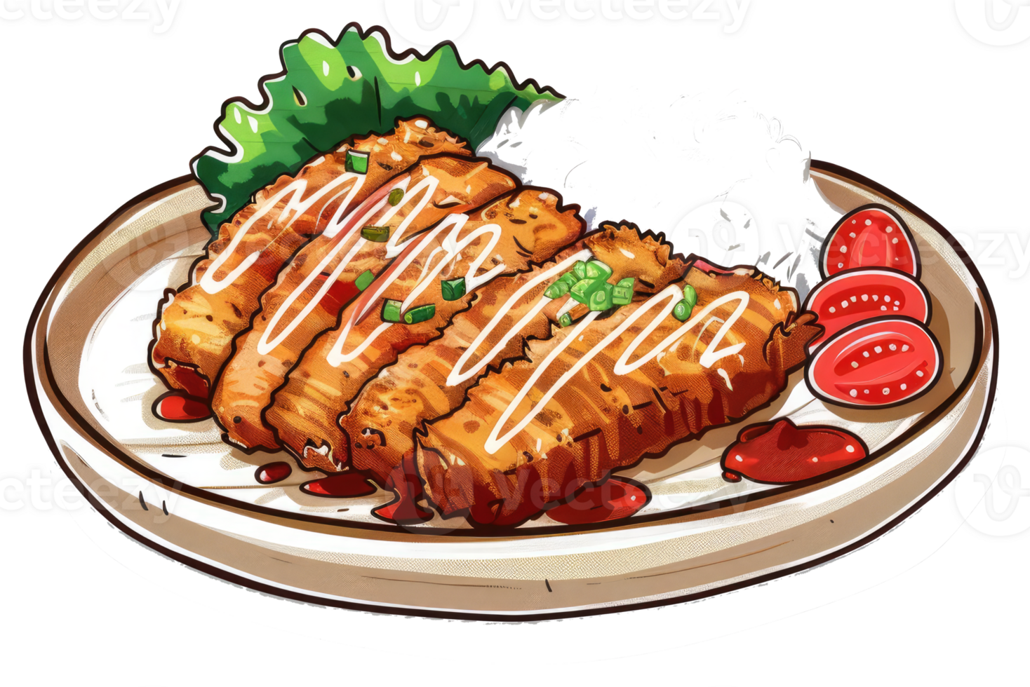 A delicious plate of breaded food and fresh vegetables png