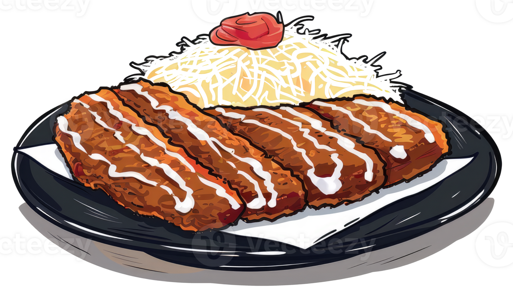 A delicious platter of breaded meat with shredded cabbage png
