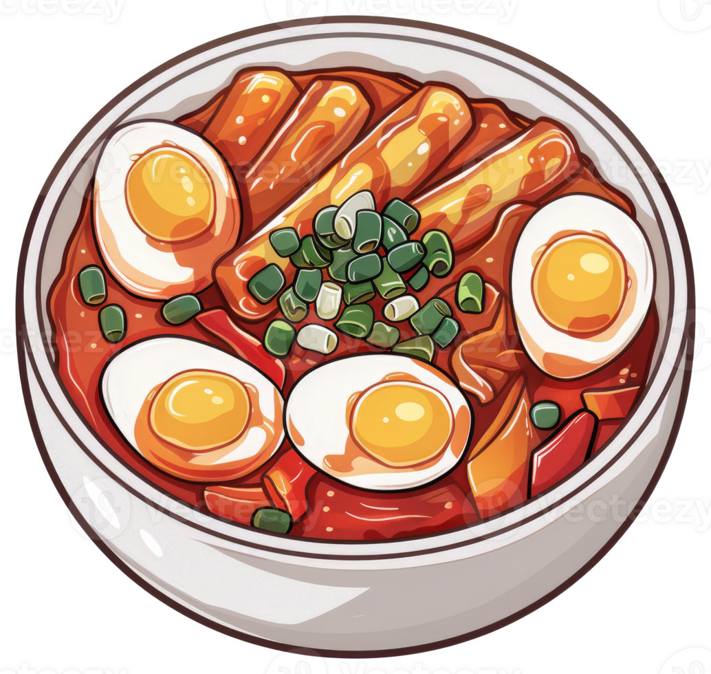 A colorful illustration of a bowl of delicious food png