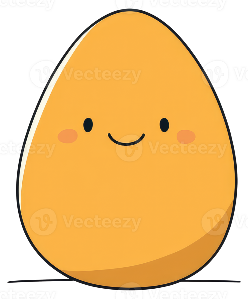 A smiling cartoon egg character with rosy cheeks is depicted png