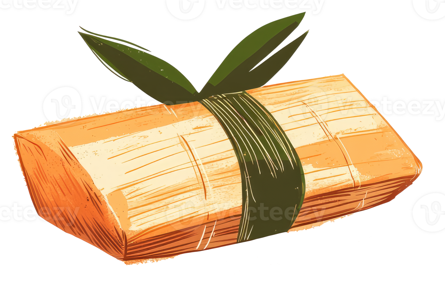 An illustrated representation of wrapped food tied with leaves png
