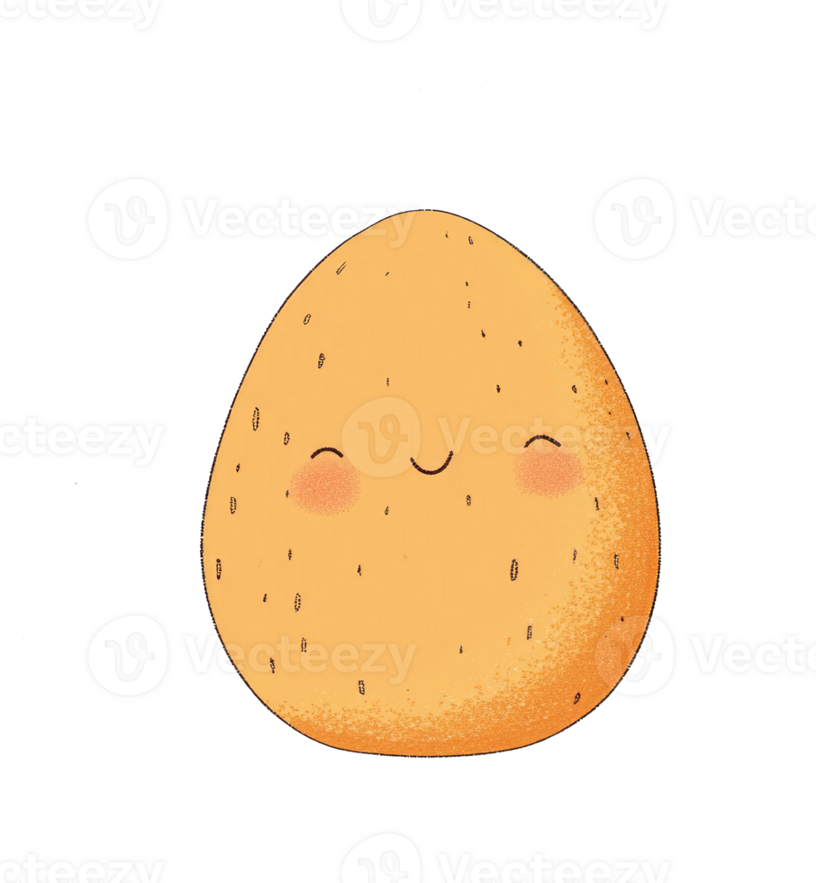 A friendly and smiling cartoon potato character with simple details png