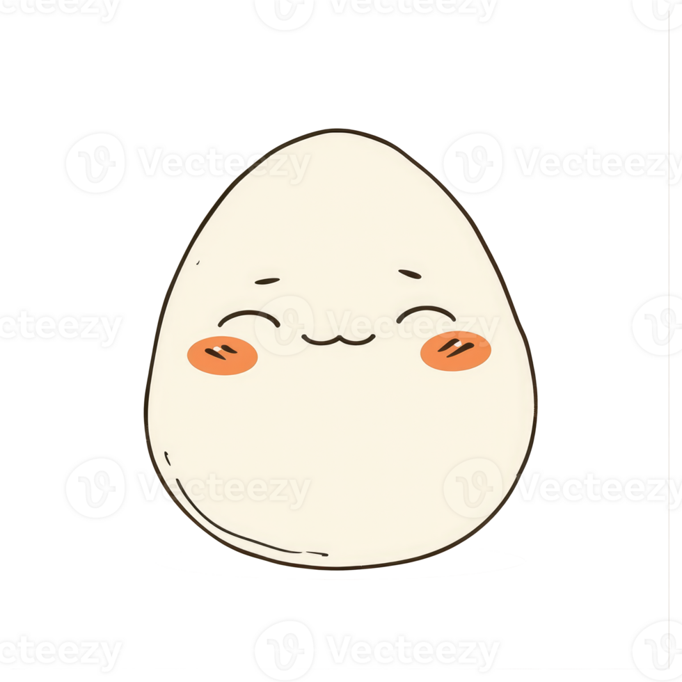 A happy cartoon illustration showing a smiling egg on white background png