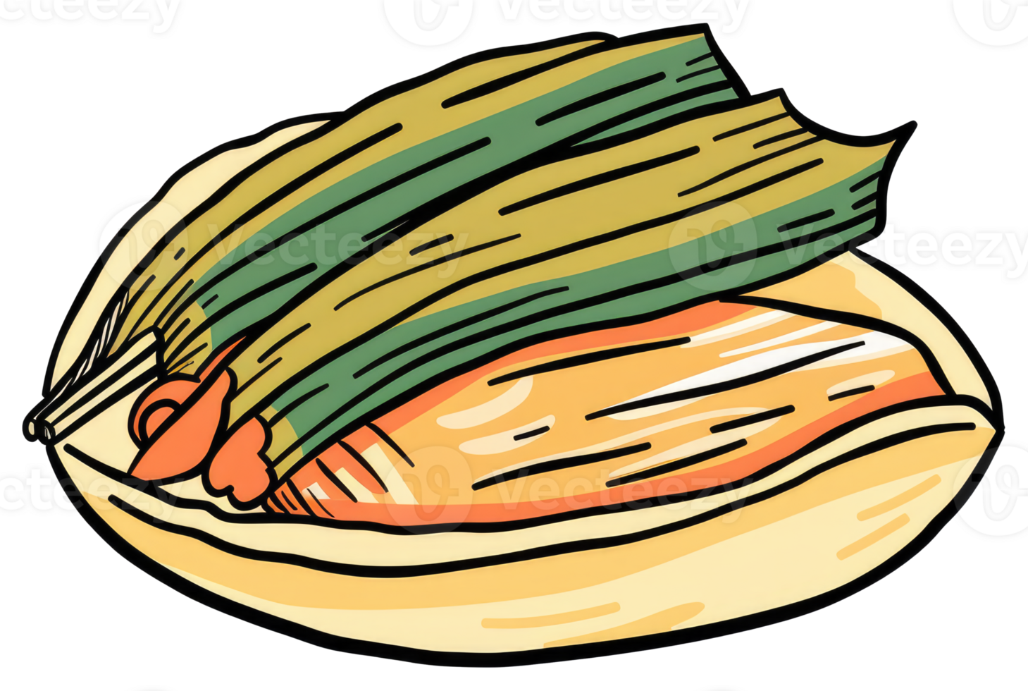 A Cartoon Illustration Of A Food Item With Leaves png