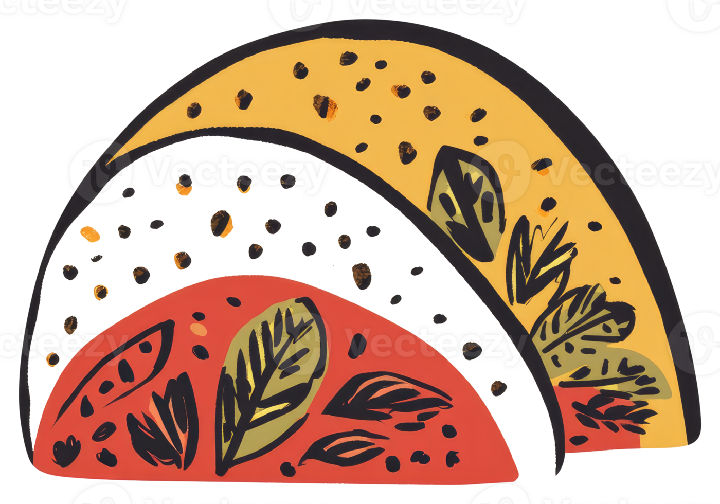 A colorful stylized illustration depicting a layered food item png