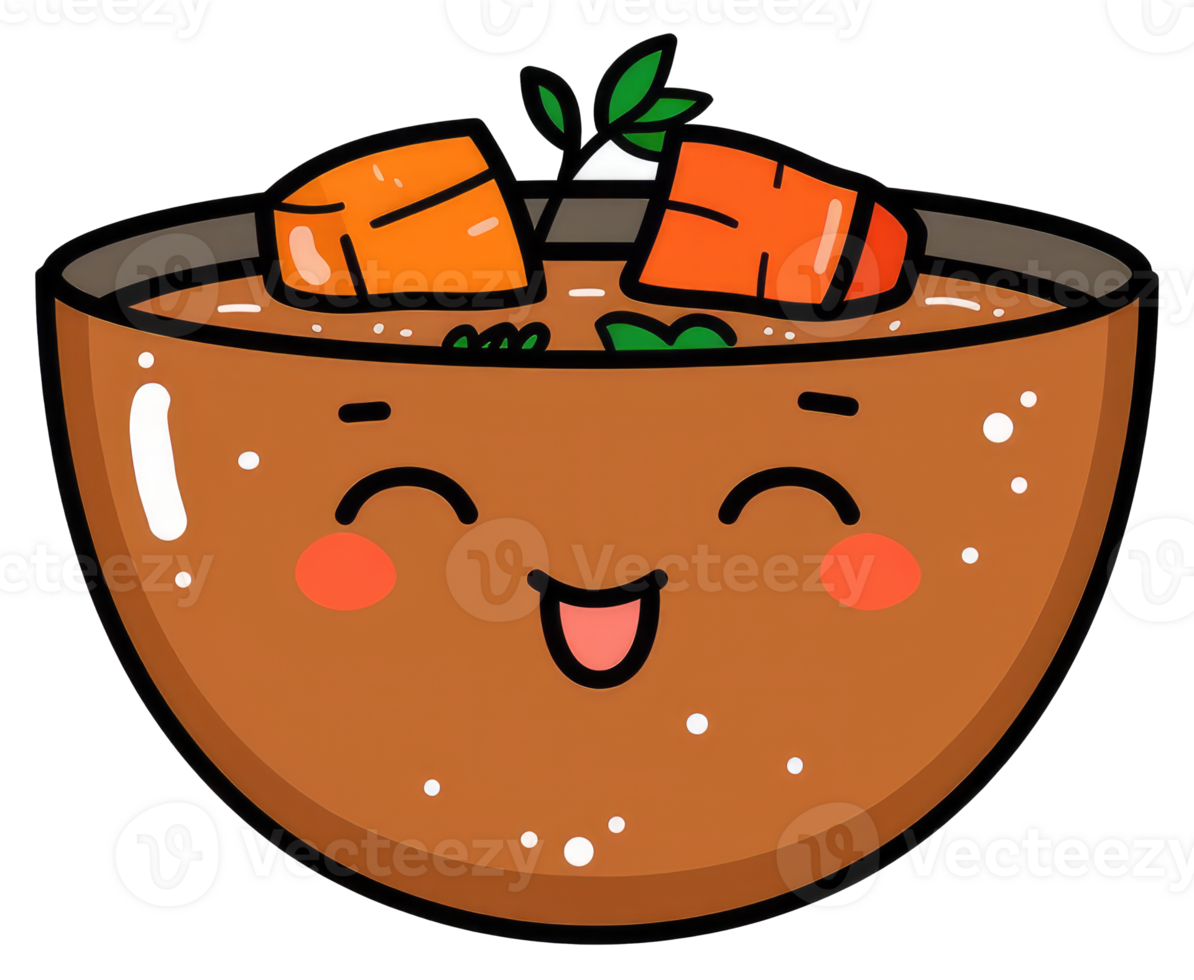 A smiling bowl of delicious looking soup with carrots in it png
